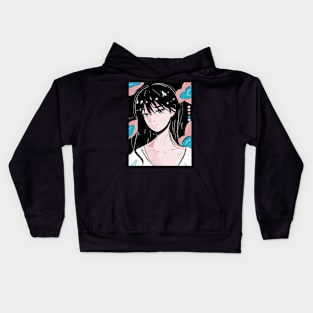 Aesthetic anime girl Kids Hoodie